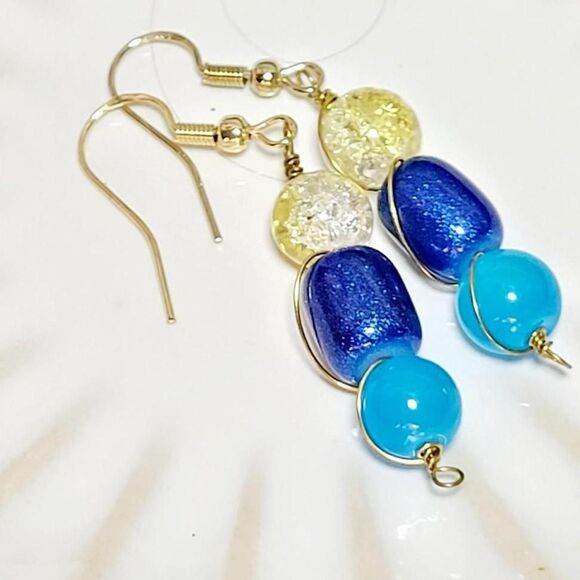 Artisan earrings  648# NEW bohemian Vintage glass earrings Y2k earrings retro c - Picture 1 of 3